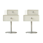 Modern Metal Wood Rotatable 2-Drawer Nightstand