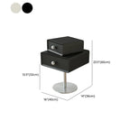 Modern Metal Wood Rotatable 2-Drawer Nightstand