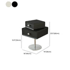 Modern Metal Wood Rotatable 2-Drawer Nightstand
