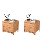 Bedroom Black Wooden 2-Drawer Narrow Nightstand