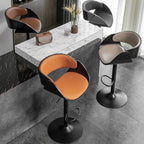 Contemporary Leather Swivel Bar Stools with Arm