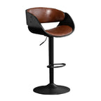 Contemporary Leather Swivel Bar Stools with Arm