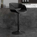 Contemporary Leather Swivel Bar Stools with Arm