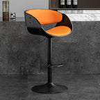 Contemporary Leather Swivel Bar Stools with Arm