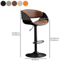 Contemporary Leather Swivel Bar Stools with Arm