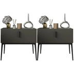 Contemporary Beige Faux Leather 4-Leg Drawer Nightstand