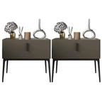 Contemporary Beige Faux Leather 4-Leg Drawer Nightstand