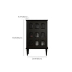 Elegant Black Wooden 9 Glass Pane Accent Storage Cabinet