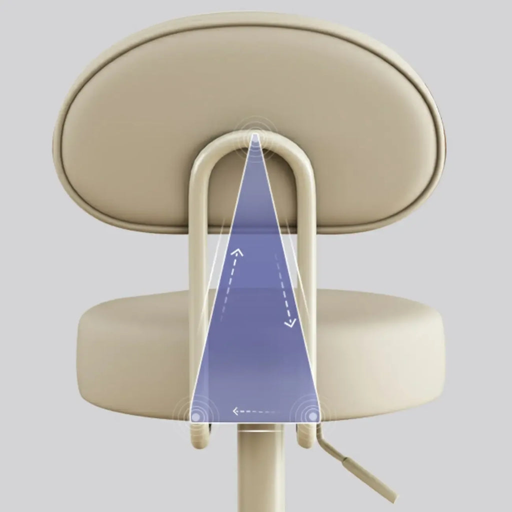 Round Adjustable Faux Leather Bar Stools with Back
