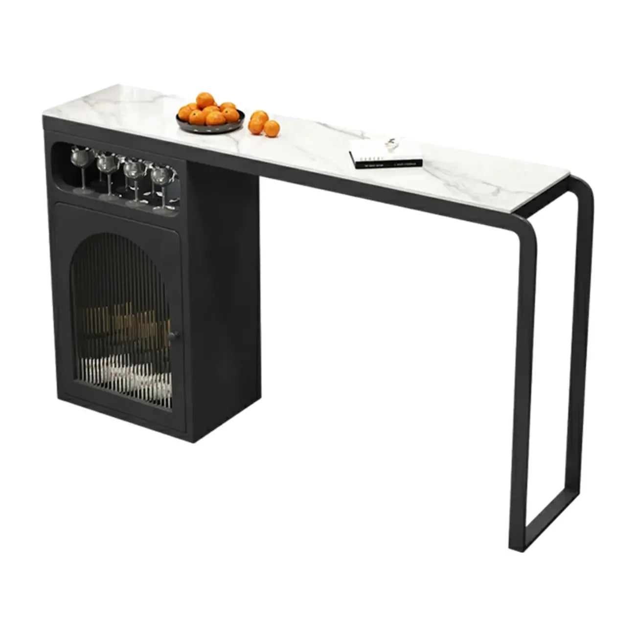 Modern White-Gold Stone Metal Wine Storage Kitchen Bar Tables