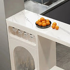 Modern White-Gold Stone Metal Wine Storage Kitchen Bar Tables