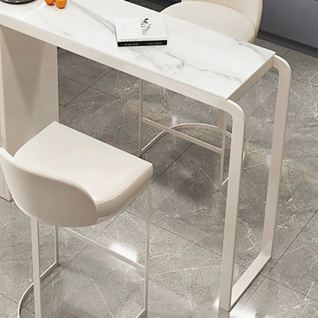 Modern White-Gold Stone Metal Wine Storage Kitchen Bar Tables