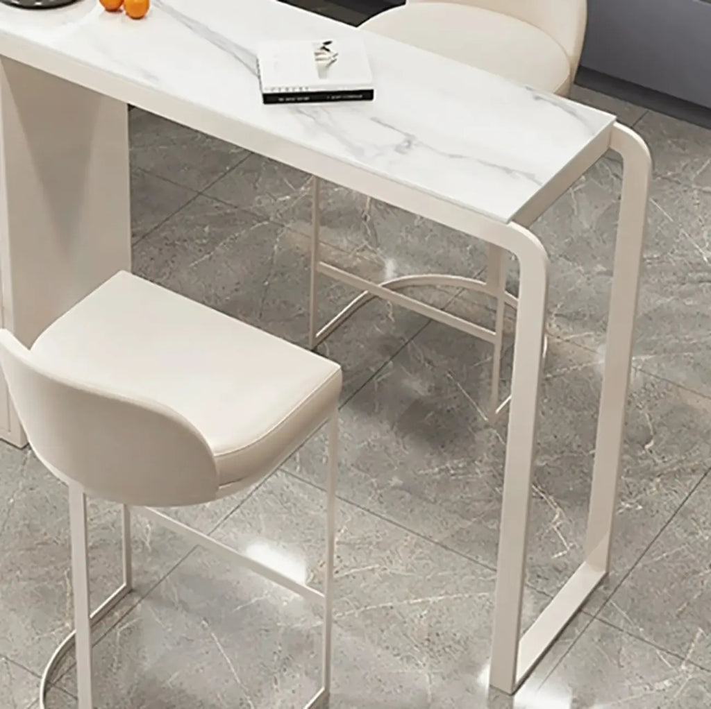 Modern White-Gold Stone Metal Wine Storage Kitchen Bar Tables