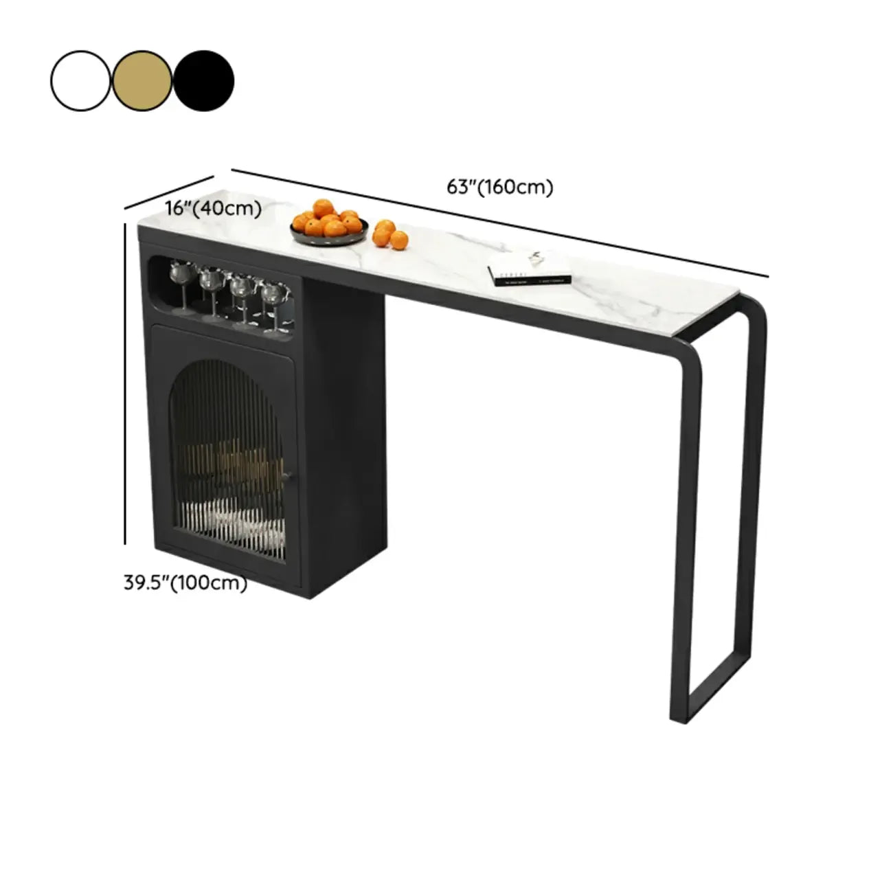 Modern White-Gold Stone Metal Wine Storage Kitchen Bar Tables