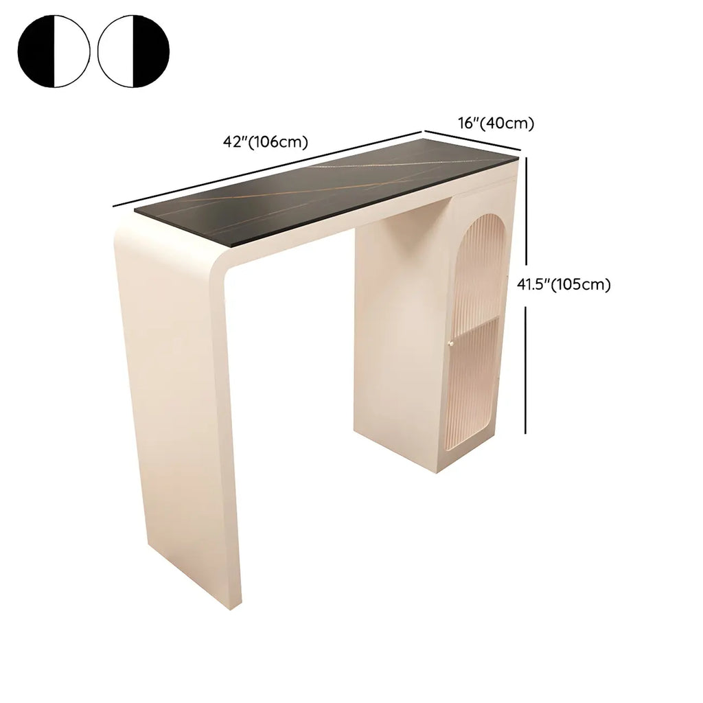 Modern Stone Metal Double Pedestal Storage Home Bar Tables