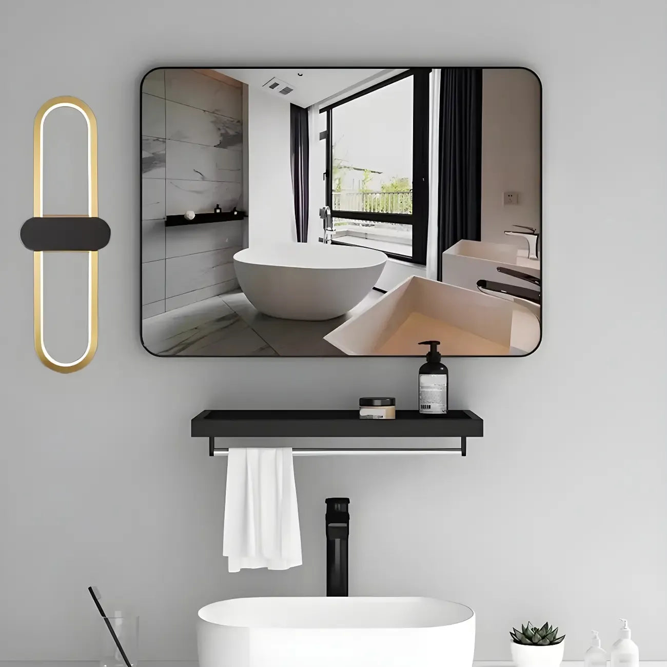 Classic Oval LED Vanity Light with Wall Mount for Bathroom