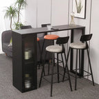 Modern Grey Stone Metal Base Storage Bar Tables for Kitchen