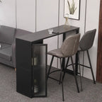 Modern Grey Stone Metal Base Storage Bar Tables for Kitchen