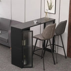 Modern Grey Stone Metal Base Storage Bar Tables for Kitchen