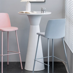 Elegant Pedestal Round White Marble Bar Table