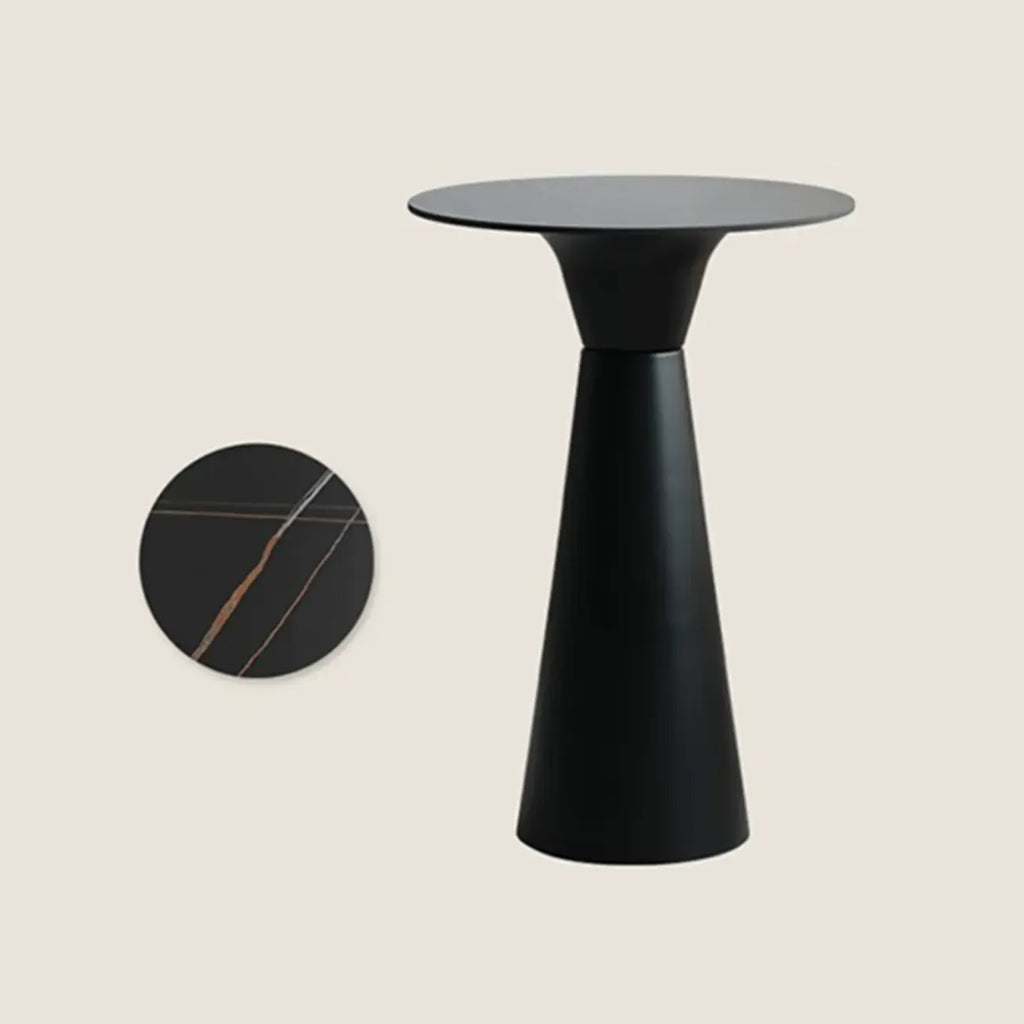 Elegant Pedestal Round White Marble Bar Table