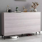 Contemporary Grey Wood Shoe Storage with Bottom Shelf