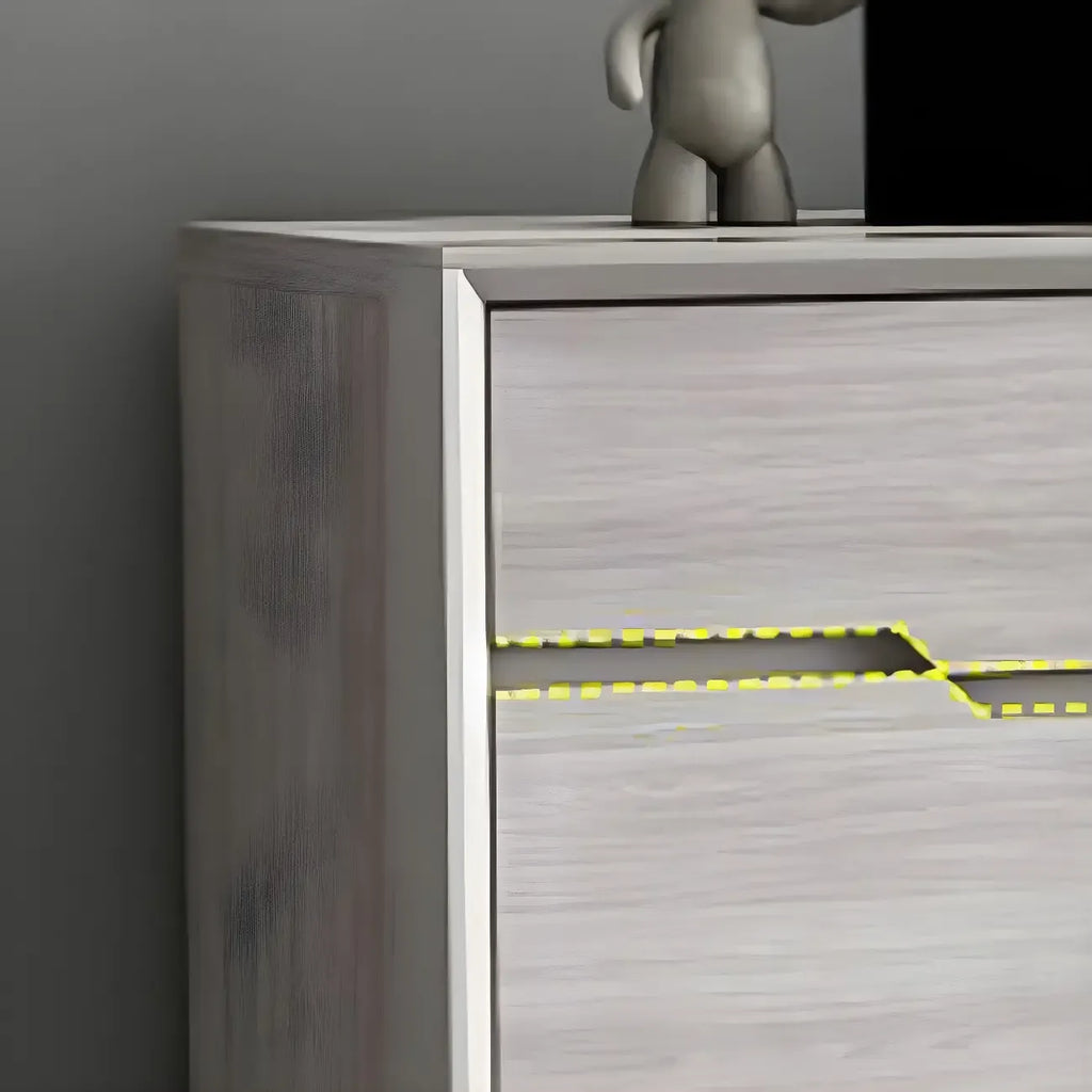 Contemporary Grey Wood Shoe Storage with Bottom Shelf