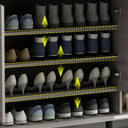 Contemporary Grey Wood Shoe Storage with Bottom Shelf