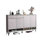 Contemporary Grey Wood Shoe Storage with Bottom Shelf