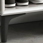 Contemporary Grey Wood Shoe Storage with Bottom Shelf
