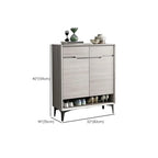 Contemporary Grey Wood Shoe Storage with Bottom Shelf