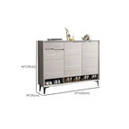 Contemporary Grey Wood Shoe Storage with Bottom Shelf