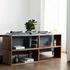 Brown Wooden Open Back Cube Bookshelf Storage Organizer