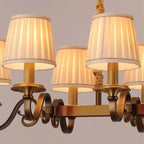 Adjustable Modern Gold Fabric Shade Island Pendant Light