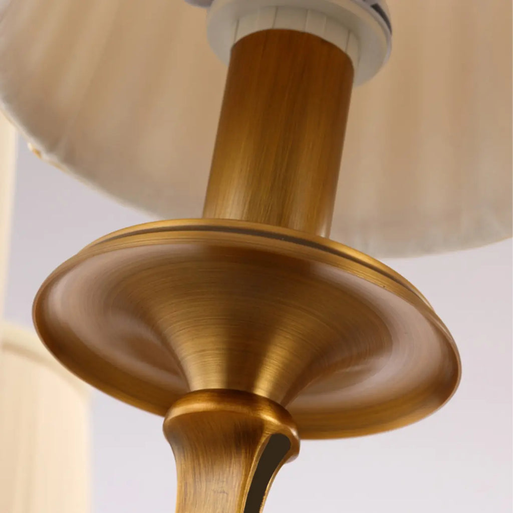 Adjustable Modern Gold Fabric Shade Island Pendant Light