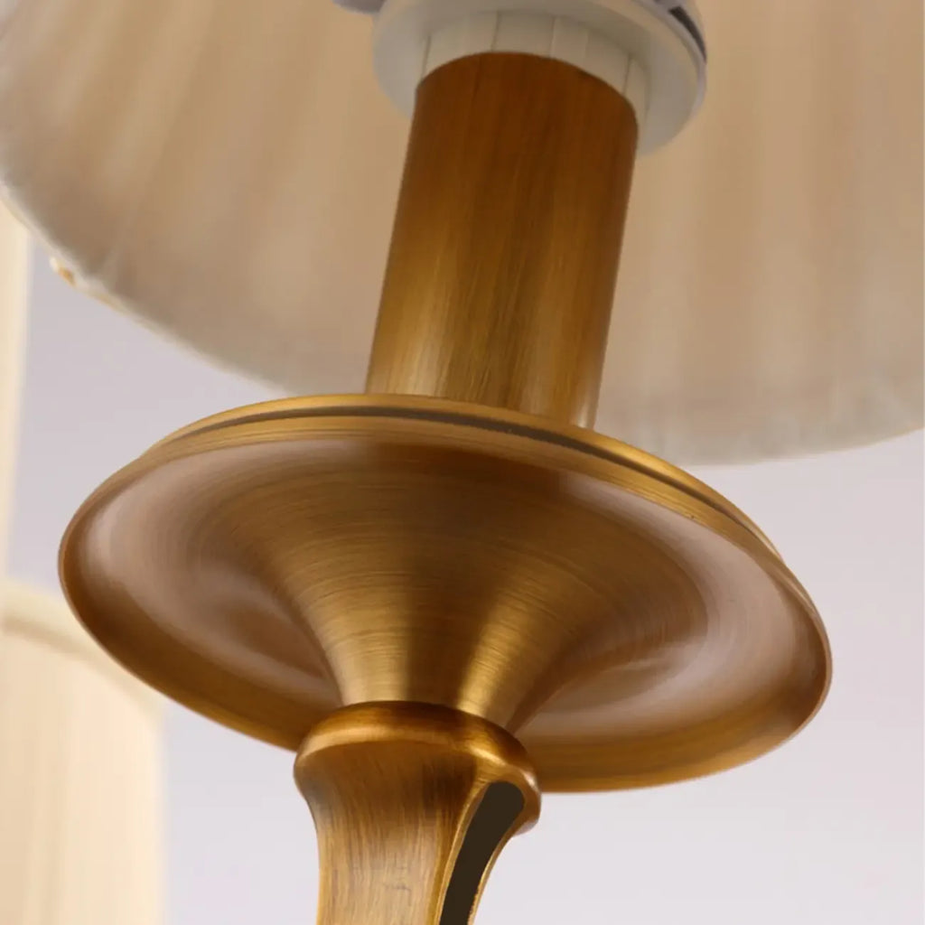 Adjustable Modern Gold Fabric Shade Island Pendant Light
