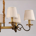 Adjustable Modern Gold Fabric Shade Island Pendant Light