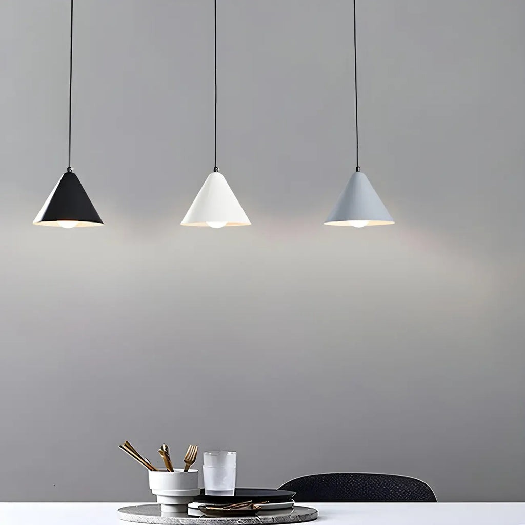 3-Light Modern Multi-Color Cone Island Pendant Light for Kitchen