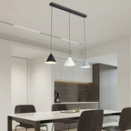 3-Light Modern Multi-Color Cone Island Pendant Light for Kitchen