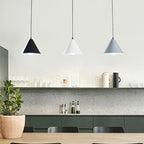 3-Light Modern Multi-Color Cone Island Pendant Light for Kitchen