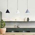 3-Light Modern Multi-Color Cone Island Pendant Light for Kitchen