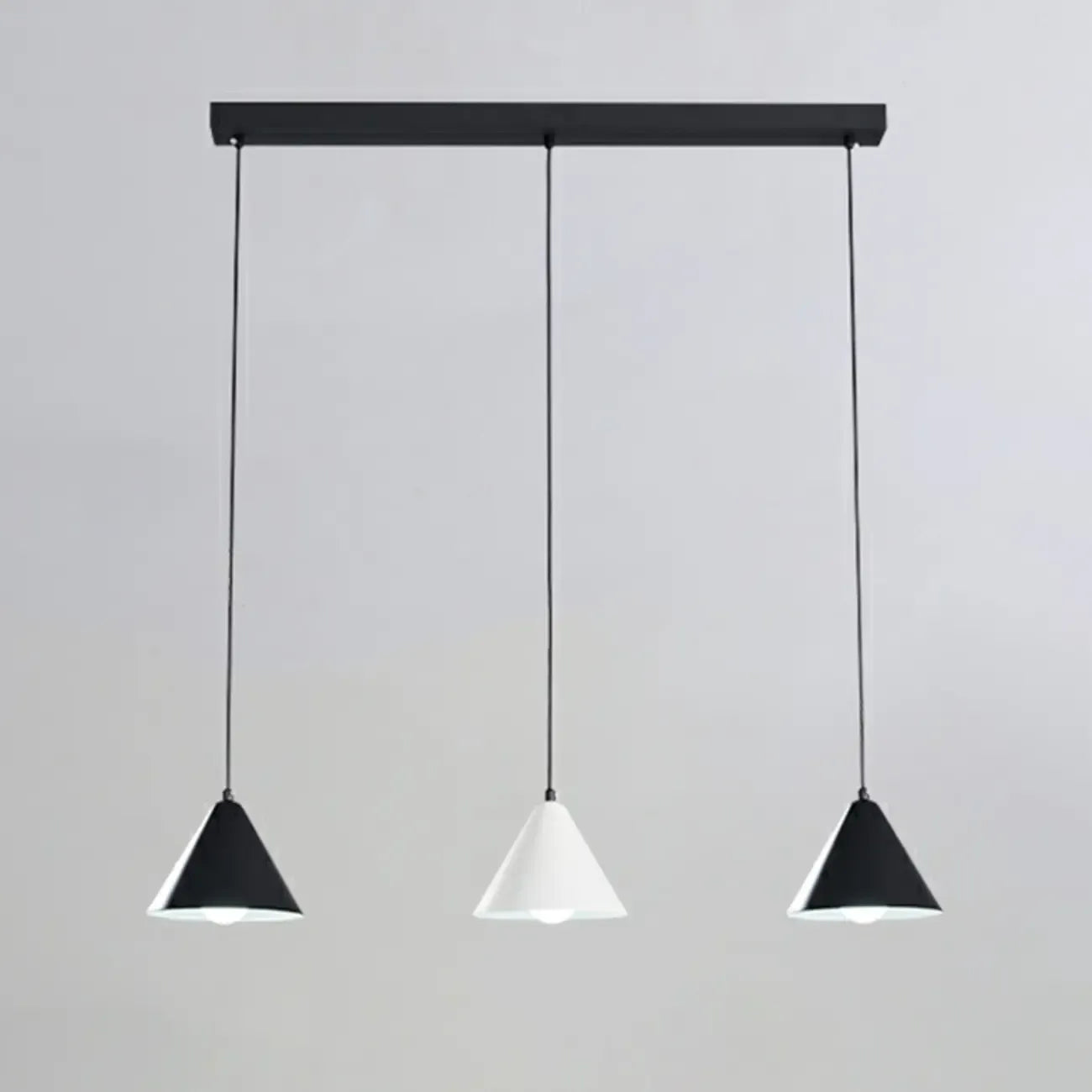 3-Light Modern Multi-Color Cone Island Pendant Light for Kitchen