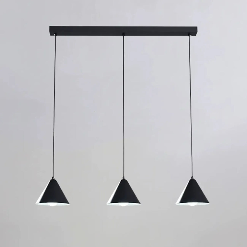 3-Light Modern Multi-Color Cone Island Pendant Light for Kitchen