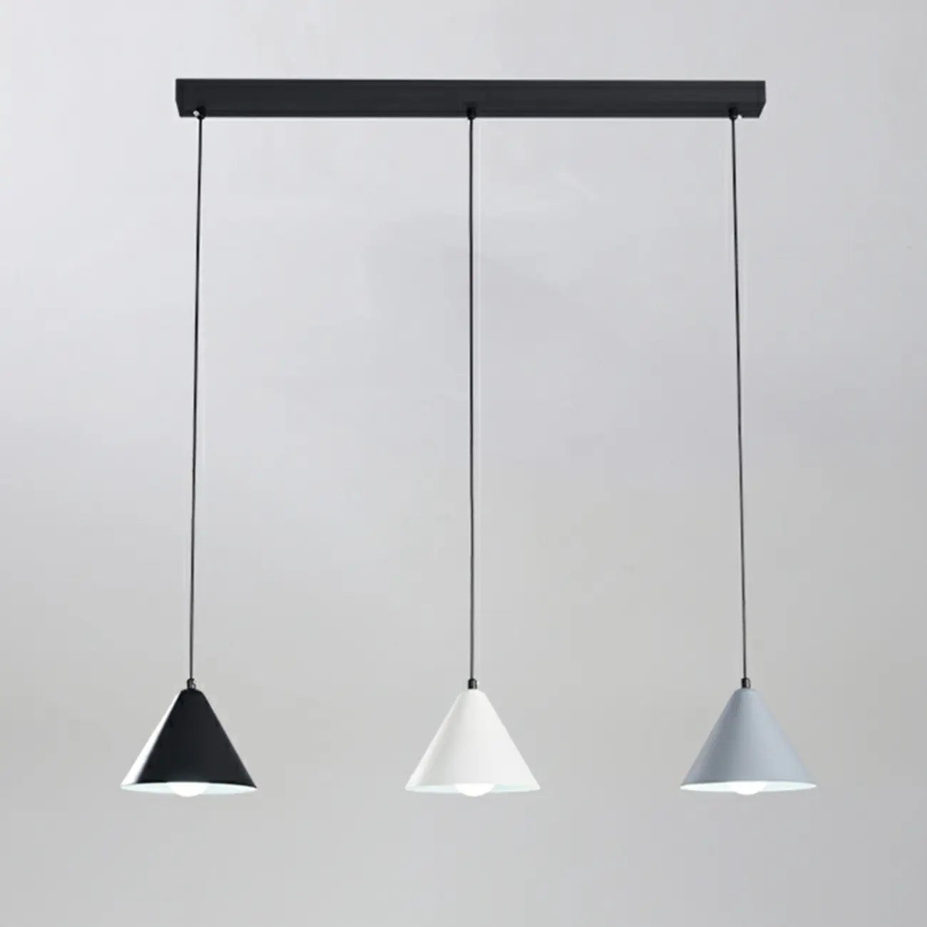 3-Light Modern Multi-Color Cone Island Pendant Light for Kitchen
