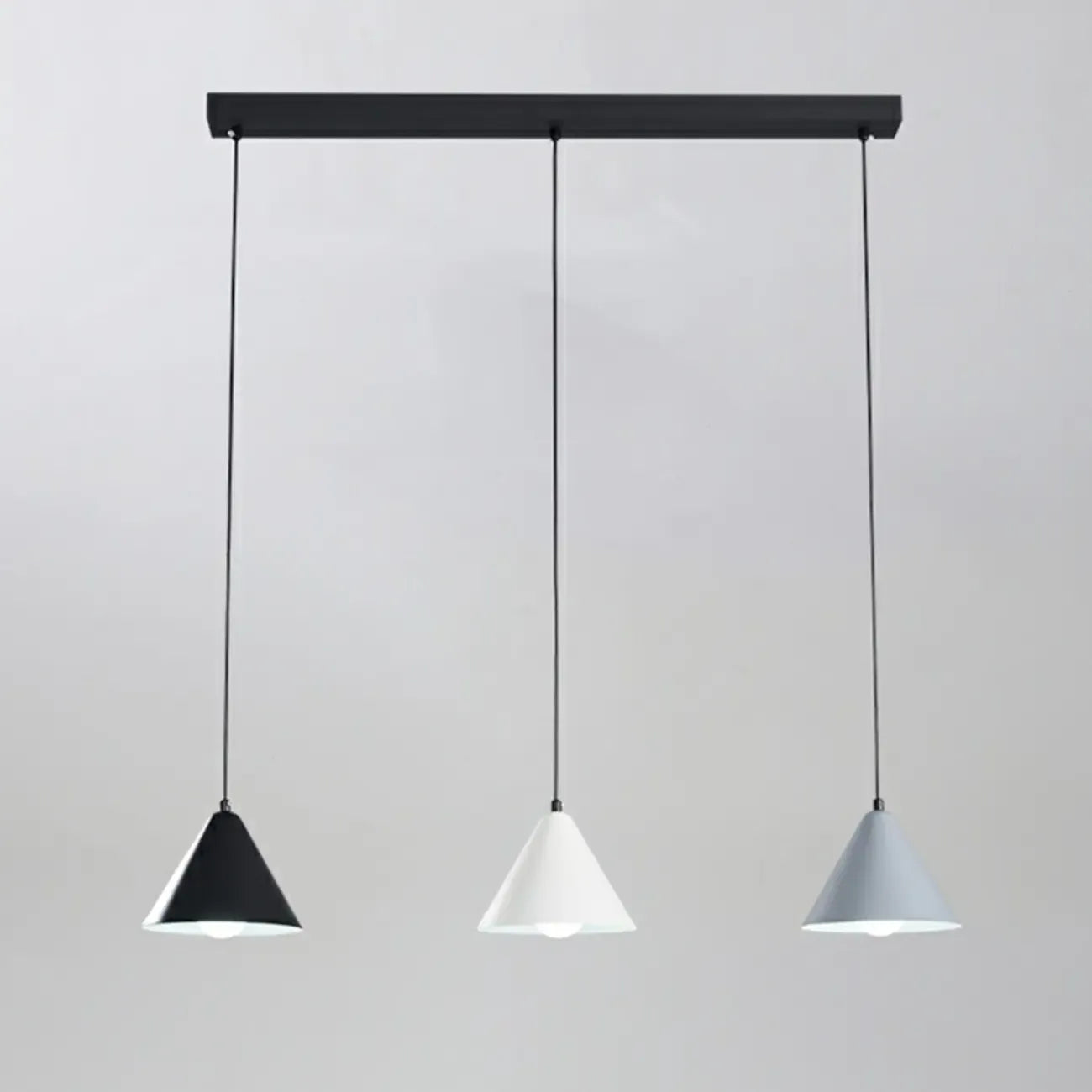 3-Light Modern Multi-Color Cone Island Pendant Light for Kitchen