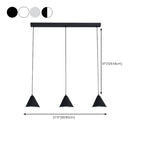 3-Light Modern Multi-Color Cone Island Pendant Light for Kitchen