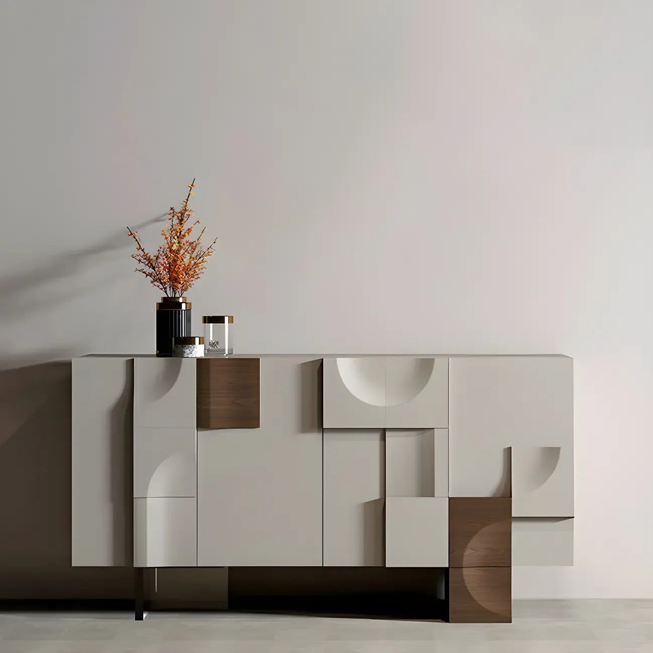 Artistic Cream Solid Wood Shoe Storage Cabinet