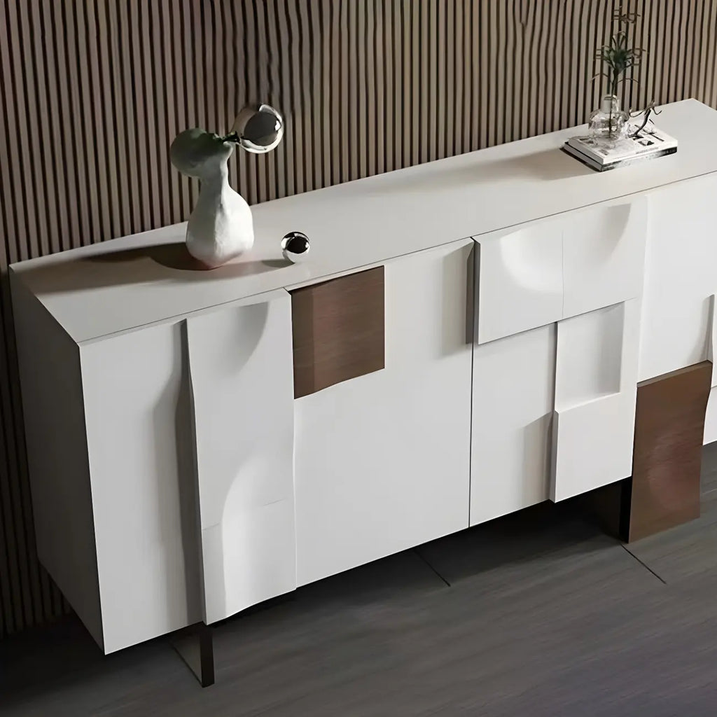 Artistic Cream Solid Wood Shoe Storage Cabinet
