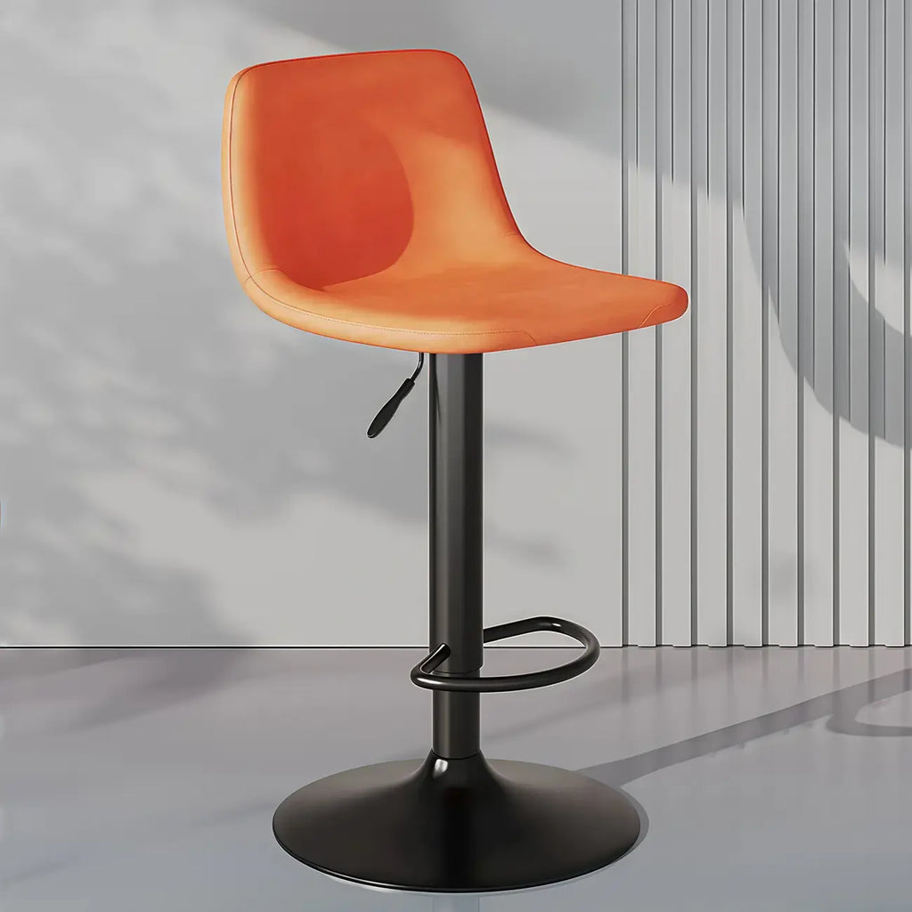 Adjustable Leather Bucket Swivel Bar Stools