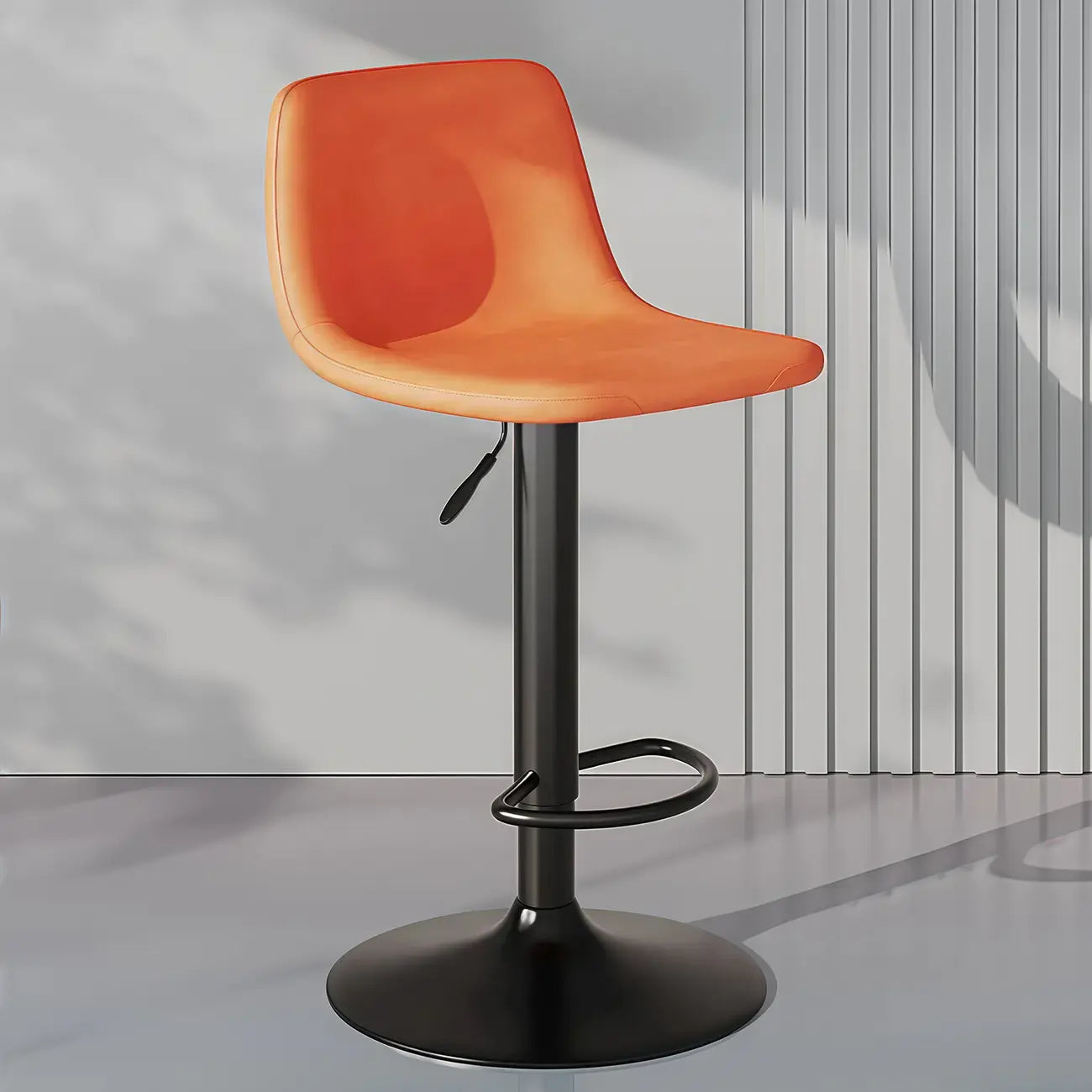 Adjustable Leather Bucket Swivel Bar Stools